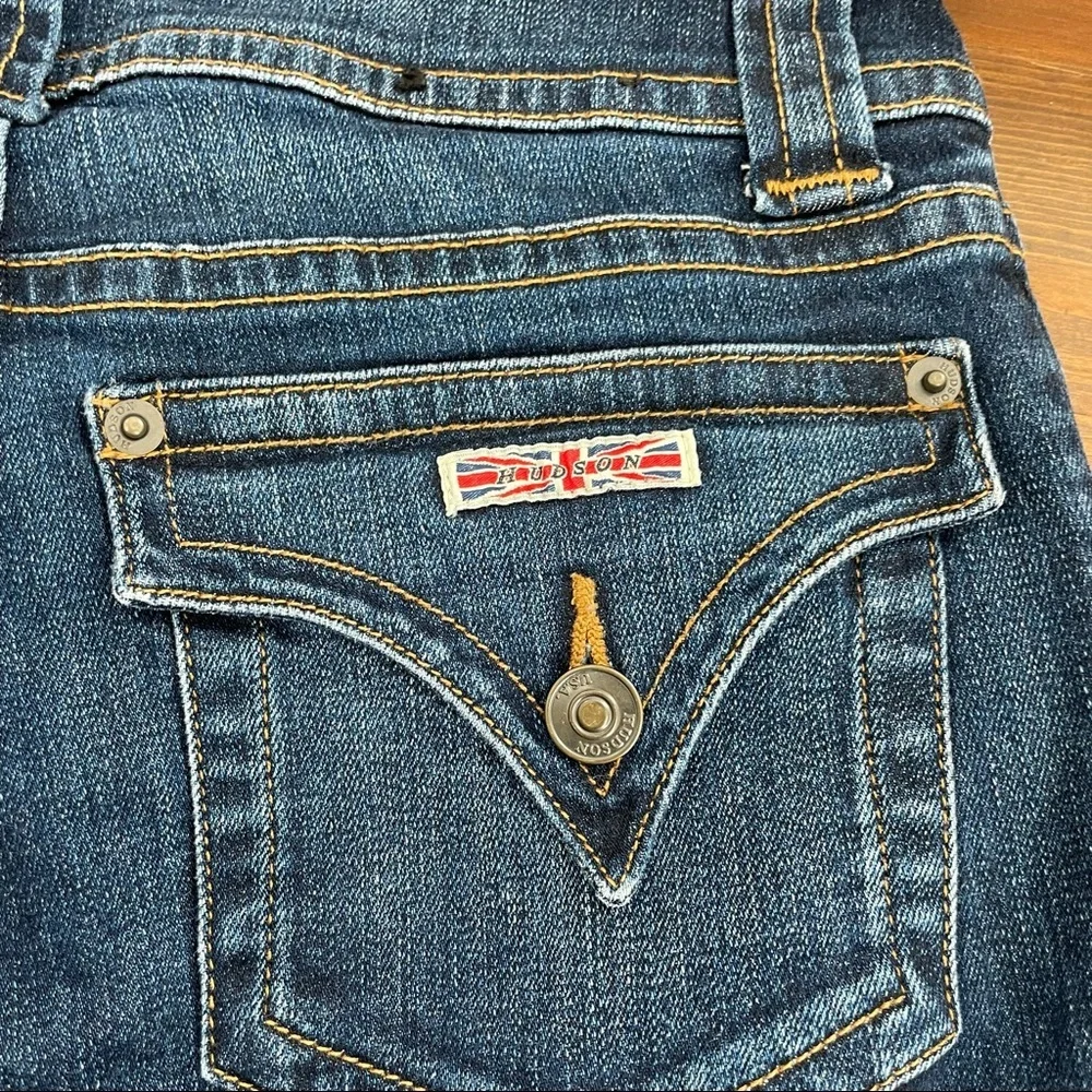 Hudson Women's Palerme Cuffed Dark Denim Jean Shorts Size 25